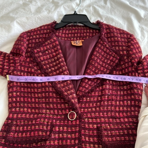 Tory Burch- “Victory” Tweed Blazer Jacket with stringed Trim - Picture 8 of 10